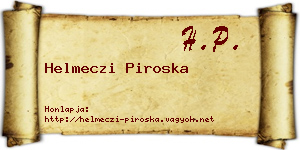 Helmeczi Piroska névjegykártya