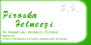 piroska helmeczi business card